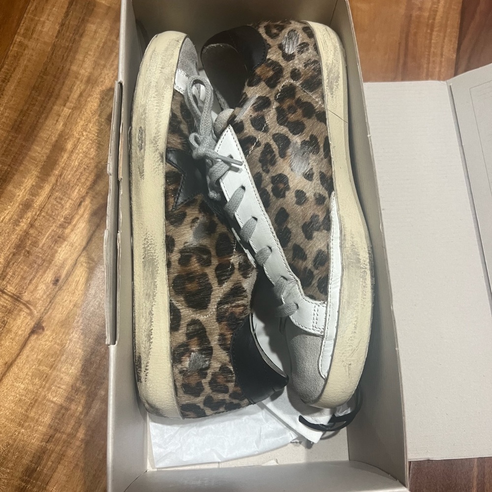Golden Goose Superstar Leopard Calf Hair Sneakers size 37